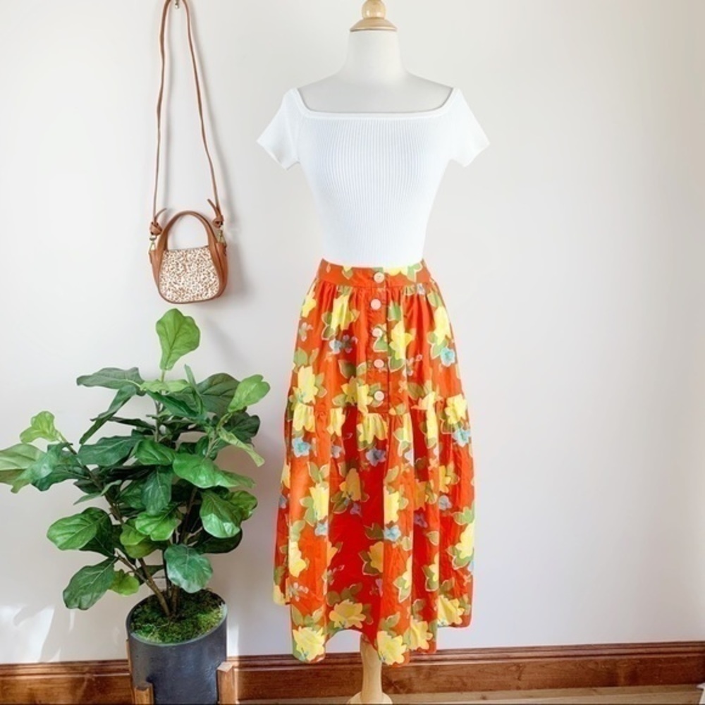 💋Anthropologie WHIT floral skirt size 4 - Picture 2 of 11